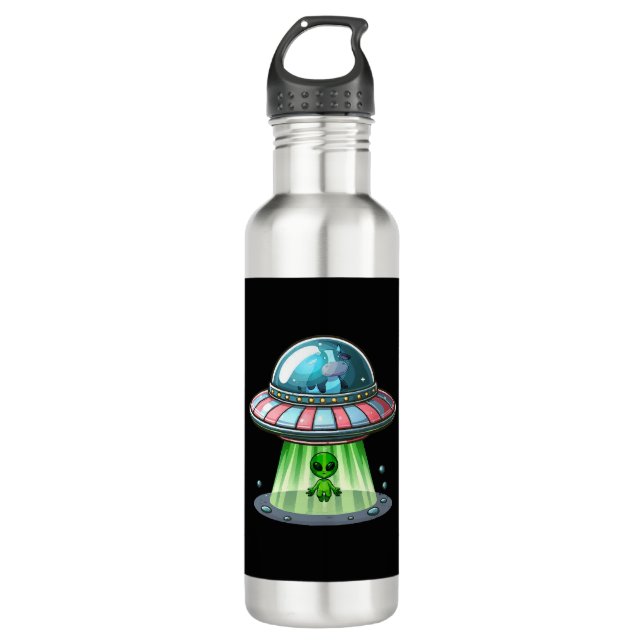 Botella De Agua Alien secuestrador de vacas (Anverso)