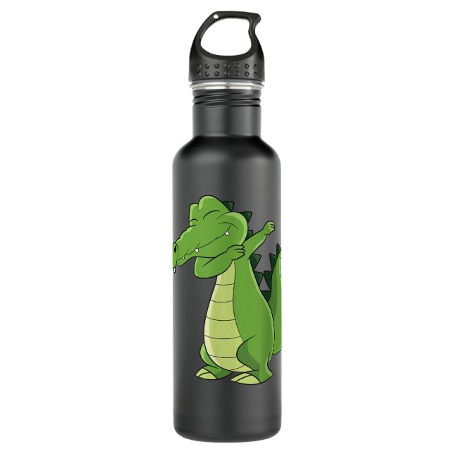 Botella De Agua Alligator Dabbing Crocodile Dabbing Alligador (Anverso)