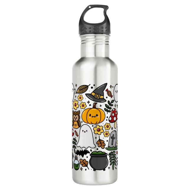 Botella De Agua Almofada com estampa fofa de Halloween (Anverso)