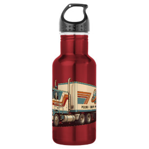 Botella De Agua Almohada decorativa de camión semi vintage retro
