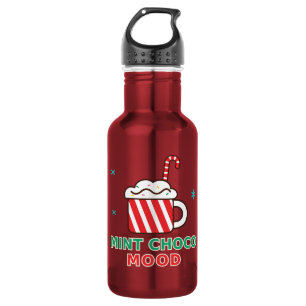 Botella De Agua almohada redonda de Navidad cute mint choco mood