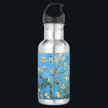 Botella De Agua Almond Blossom Vincent Van Gogh<br><div class="desc">Florencia de almendras de Vincent van Gogh con impresionantes colores verdes y azules.</div>