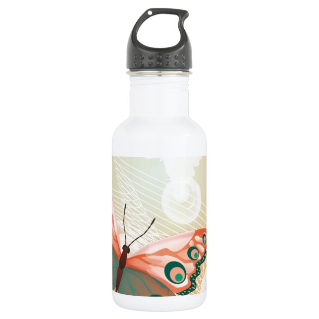 Botella De Agua Aloha Hawái Boda mariposa arte destino (Anverso)
