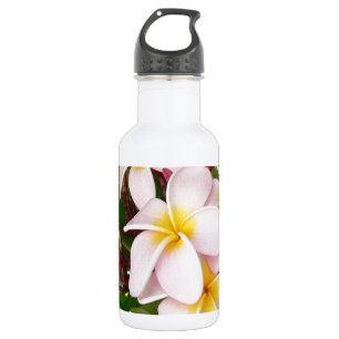 Botella De Agua Aloha Hawaii Frangipani florece Plumerias