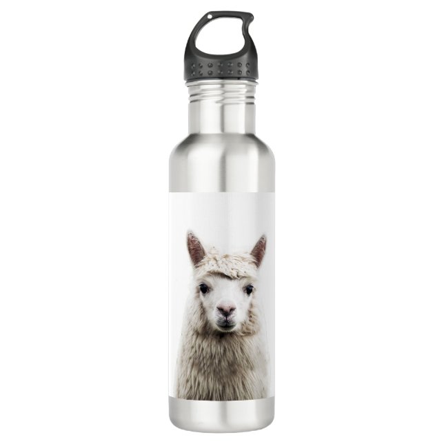 Botella De Agua Alpaca blanca (Anverso)