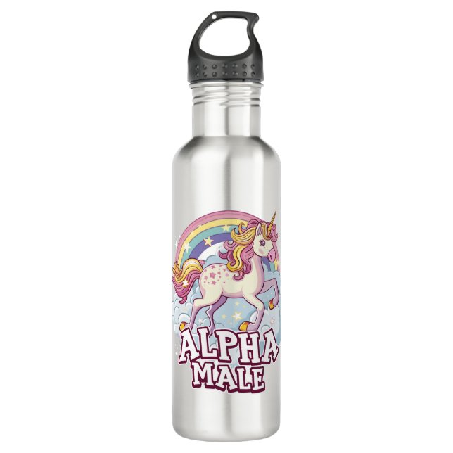 Botella De Agua Alpha Male Unicorn (Anverso)