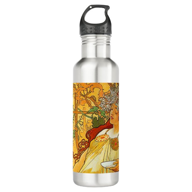 Botella De Agua Alphonse Mucha Art Nouveau Otoño (Anverso)