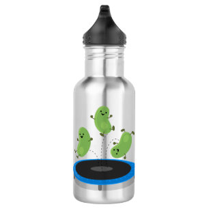 Botella De Agua Alubias verdes graciosas y lindas en el personaliz