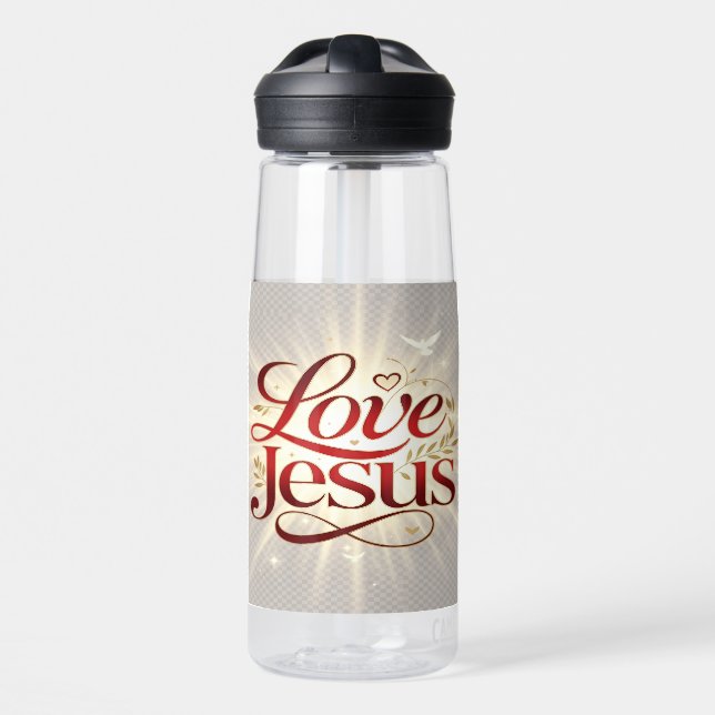 Botella De Agua Ama a Jesús (Delante)