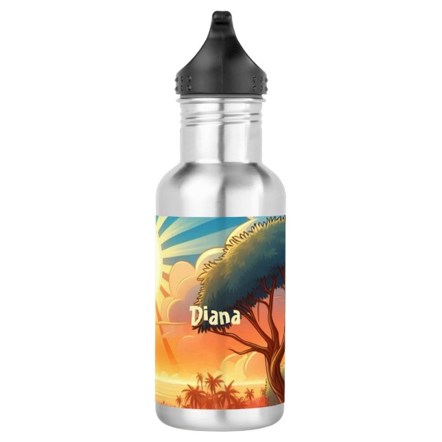 Botella De Agua Amanecer alegre personalizado  (Derecha)