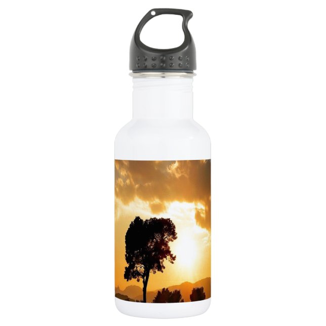 Botella De Agua Amanecer de árbol (Anverso)