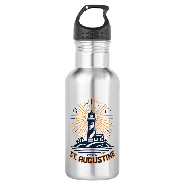 Botella De Agua Amanecer del faro de St. Augustine Florida (Anverso)