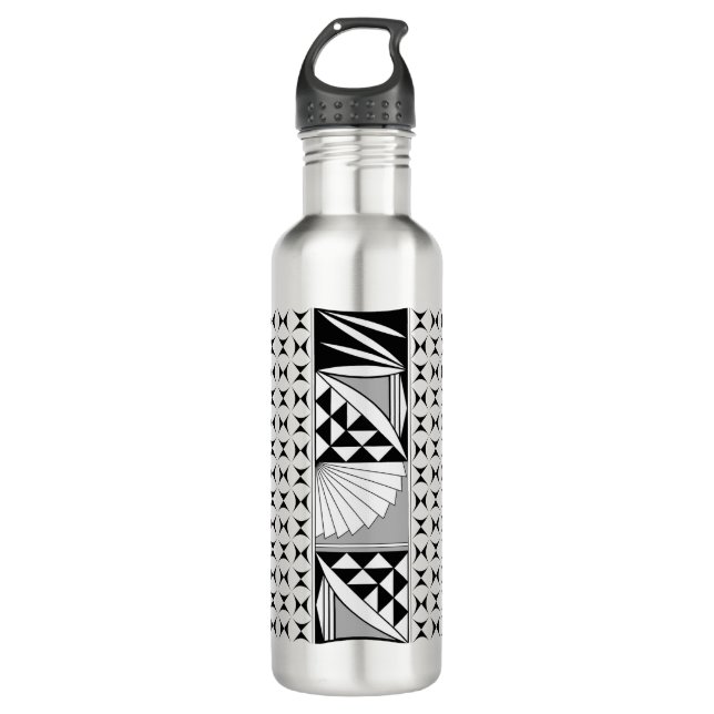 Botella De Agua Amanecer nativo del suroeste en gris (Anverso)