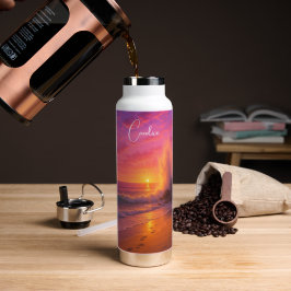 Botella De Agua Amanecer Oceánico Colorido causa sensación -