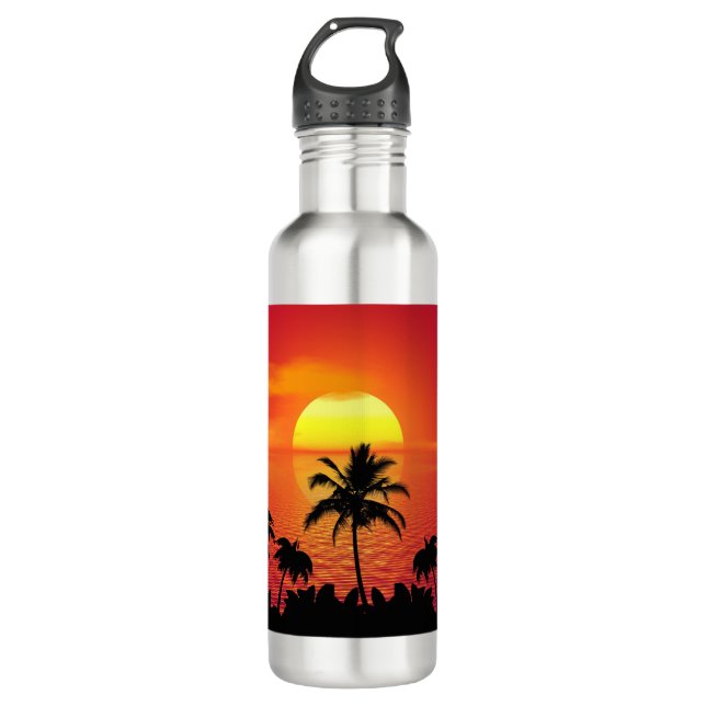 Botella De Agua Amanecer tropical (Anverso)
