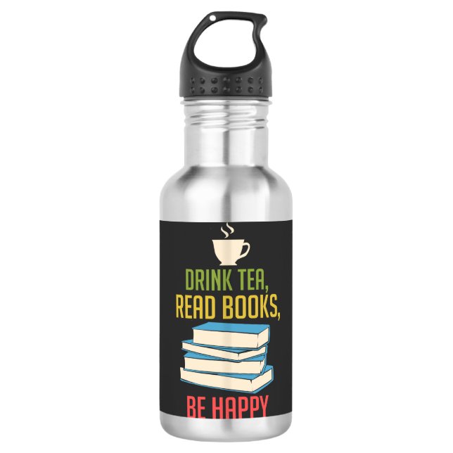 Botella De Agua Amante de los libros - Té Libros Feliz (Anverso)