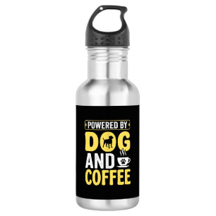 Botella De Agua Amante del café de perro con energía gracias al di
