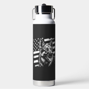 Botella De Agua Amante del perro pastor alemán bandera americana d