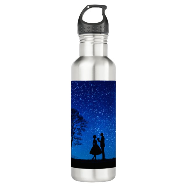Botella De Agua Amantes bajo luna llena (Anverso)