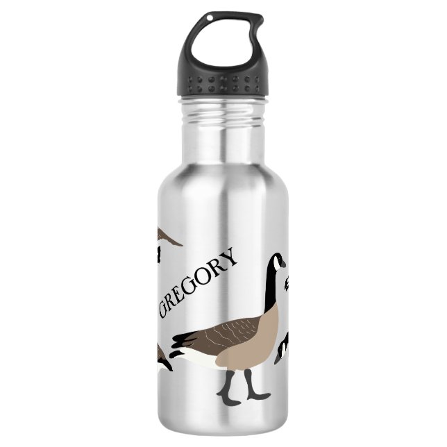 Botella De Agua Amantes de las aves Canadá Ilustracion Geese perso (Anverso)