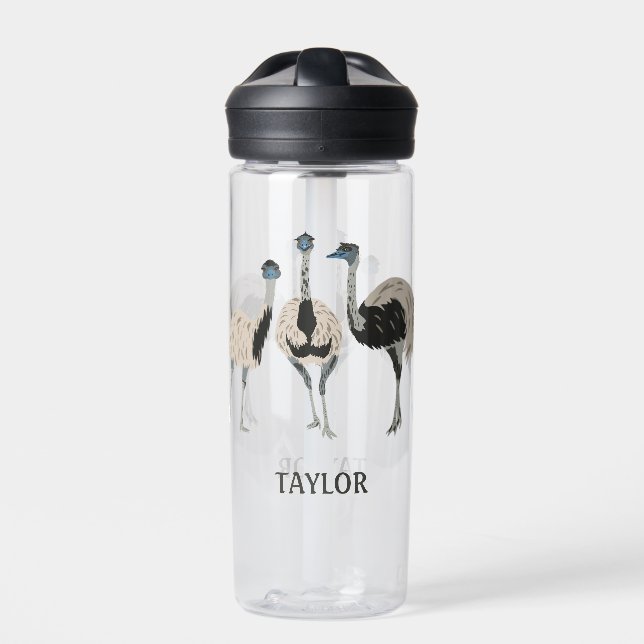 Botella De Agua Amantes de las aves de Emus Personalizados (Delante)