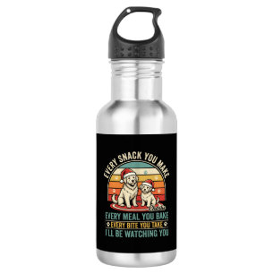 Botella De Agua Amantes de perros de Navidad Snack Viendo