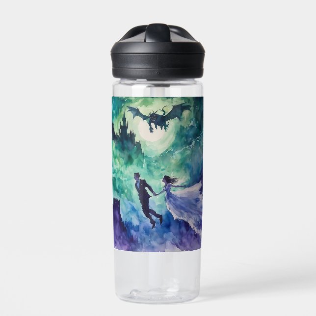 Botella De Agua Amantes voladores - Pintura de acuarela (Delante)
