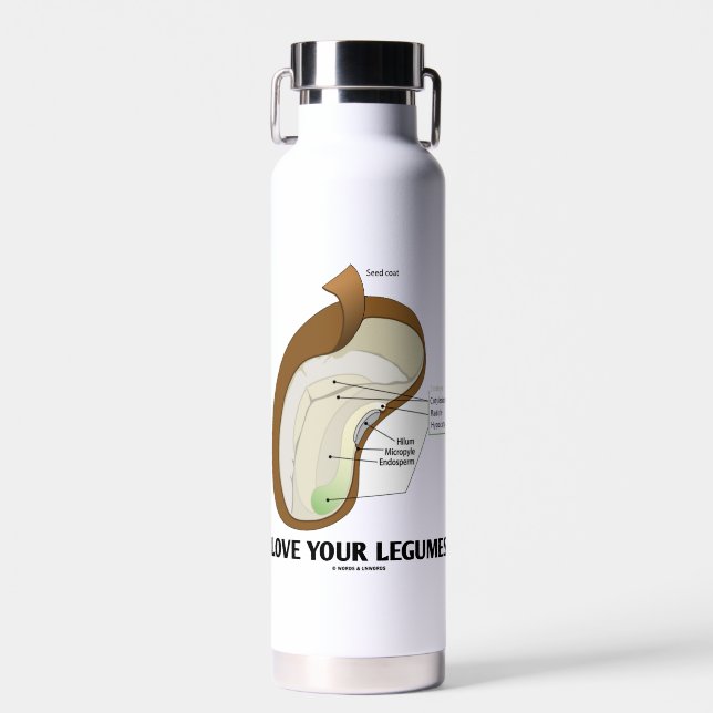 Botella De Agua Amar a tus leguas Bean Dicotyledon (Delantero)