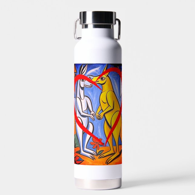 Botella De Agua Amar Canguro Animal Australiano  (Delantero)
