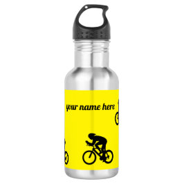 Botella de agua amarilla ciclista, personalizable