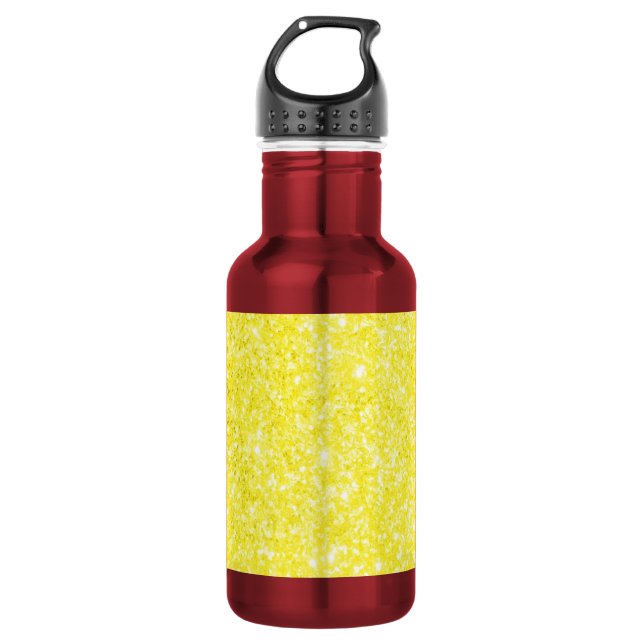 Botella De Agua Amarillo del purpurina (Anverso)
