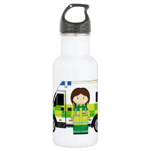 Botella De Agua Ambulancia del dibujo animado y EMT