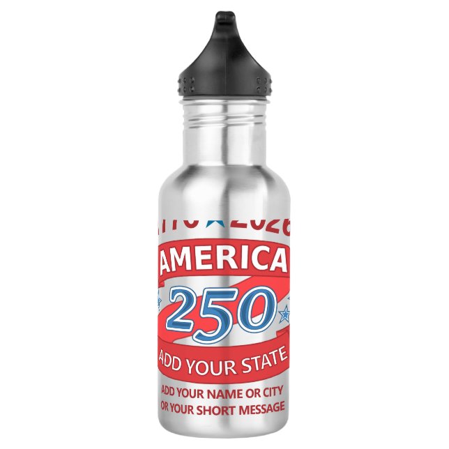 Botella De Agua América 250 Agregar Estado 1776 2026 Personalizado (Derecha)