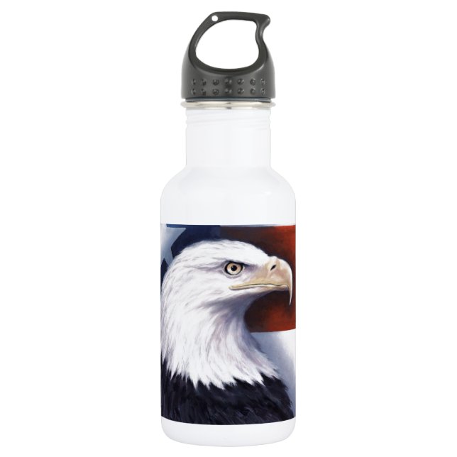 Botella De Agua American Eagle y bandera (Anverso)