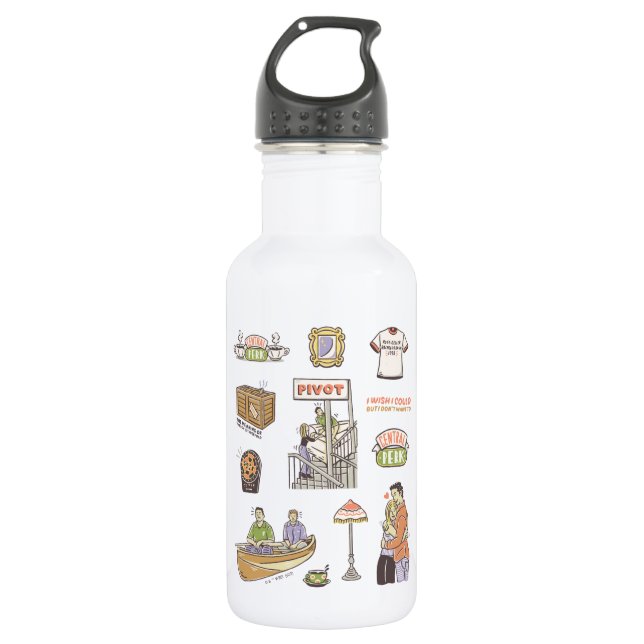 Botella De Agua AMIGOS™ | Iconos Personalizados (Anverso)