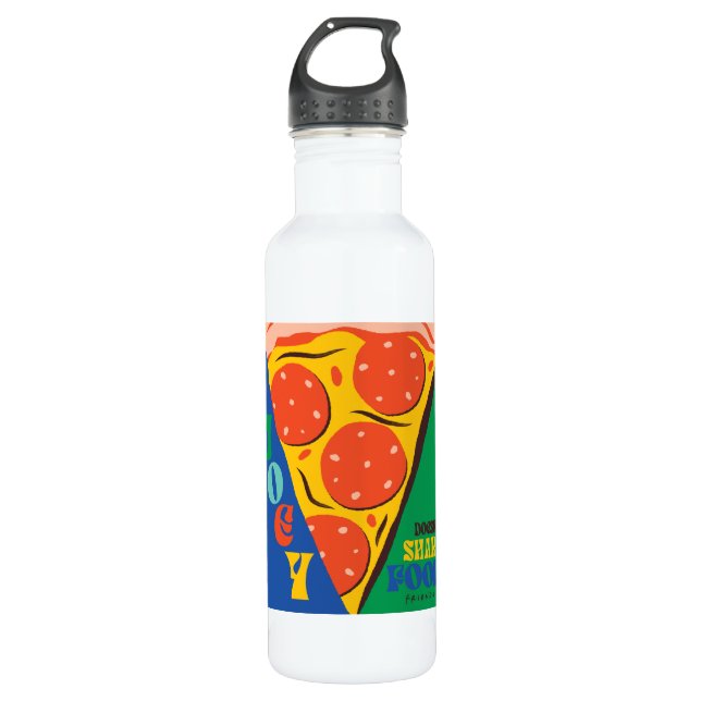 Botella De Agua AMIGOS™ | Joey no comparte comida - Pizza Graphic (Anverso)