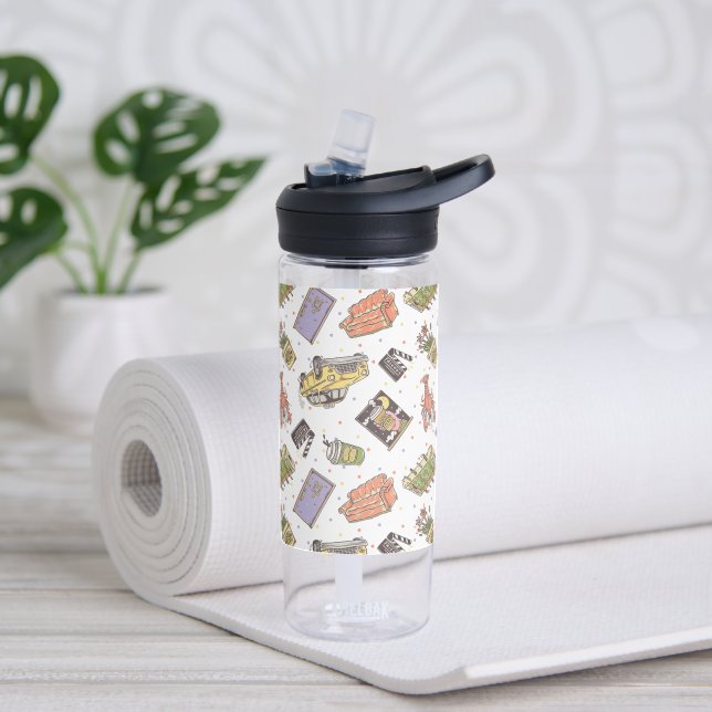 Botella De Agua AMIGOS™ | Patrón de iconos de punto de Polka (Yoga)