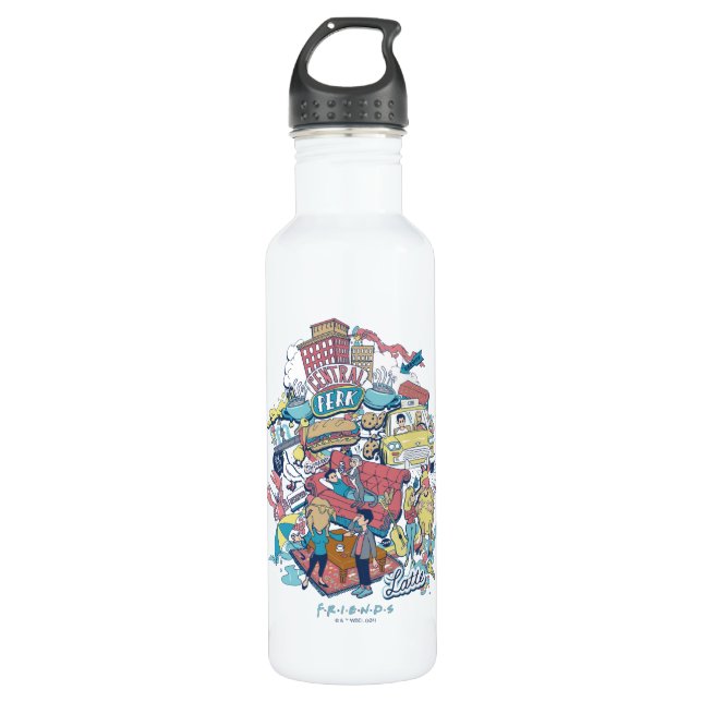 Botella De Agua AMIGOS™ | Personalizado Collage (Anverso)