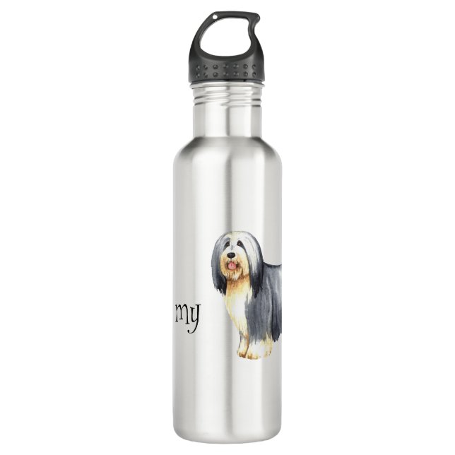 Botella De Agua Amo a mi Collie con barba (Anverso)