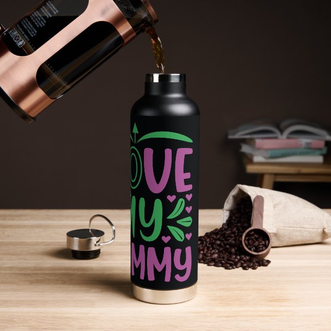 Botella De Agua Amo a mi mamá (Café)