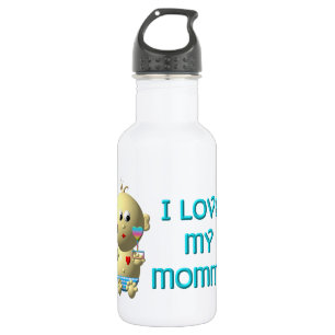 Botella De Agua Amo a mi mamá Bouncing Baby with Heart & Rattles