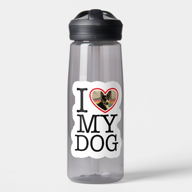 Botella De Agua Amo a mi perro Personalizado (Delante)