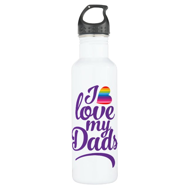 Botella De Agua Amo a mis hijas - Orgullo del Día del Padre LGBTQ (Anverso)