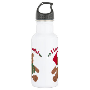 Botella De Agua ¡Amo a Santa! Navidades Teddy Bear
