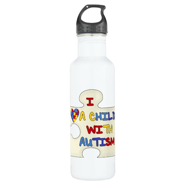 Botella De Agua Amo a un niño con autismo (Anverso)
