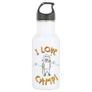 Botella De Agua Amo el campamento - Dibujo divertido de campamento