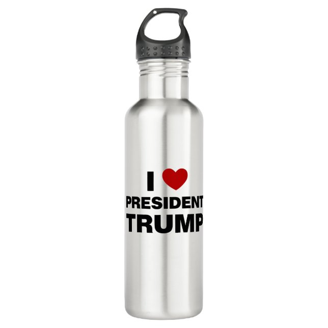 Botella De Agua Amo el corazón del presidente Trump (Anverso)