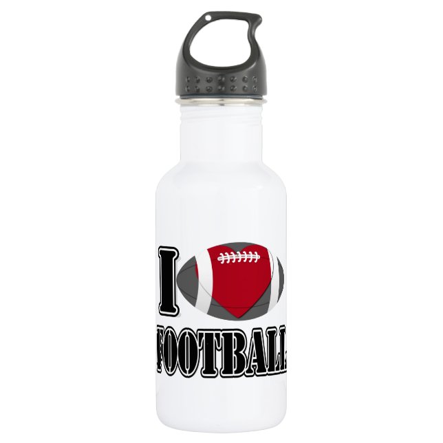 Botella De Agua Amo el fútbol - (Anverso)