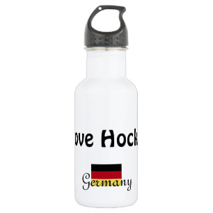 Botella De Agua Amo Hockey-con bandera alemana