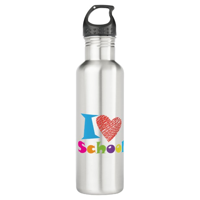 Botella De Agua Amo La Escuela. De Vuelta A La Escuela. Personaliz (Anverso)